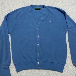 Grand Slam by Munsingwear Baby Blue Cardigan Sweater Penguin Men’s Size Large